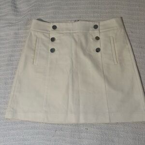 Banana Republic Cream Mini Skirt with Button Accents